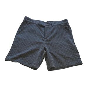 SHEIN Gray Flat Front Shorts with Subtle Pinstripes